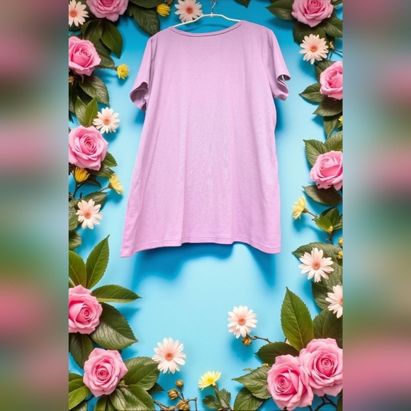 Croft & Barrow Essential Crewneck Tee Color: Pueple, Size: LARGE (EUC) - Picture 6 of 8